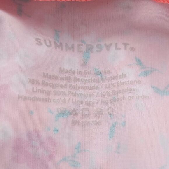 Summersalt Deep V HOP Orange Floral Womens One Piece Swim Bathing Suit Size 2 - Picture 10 of 12